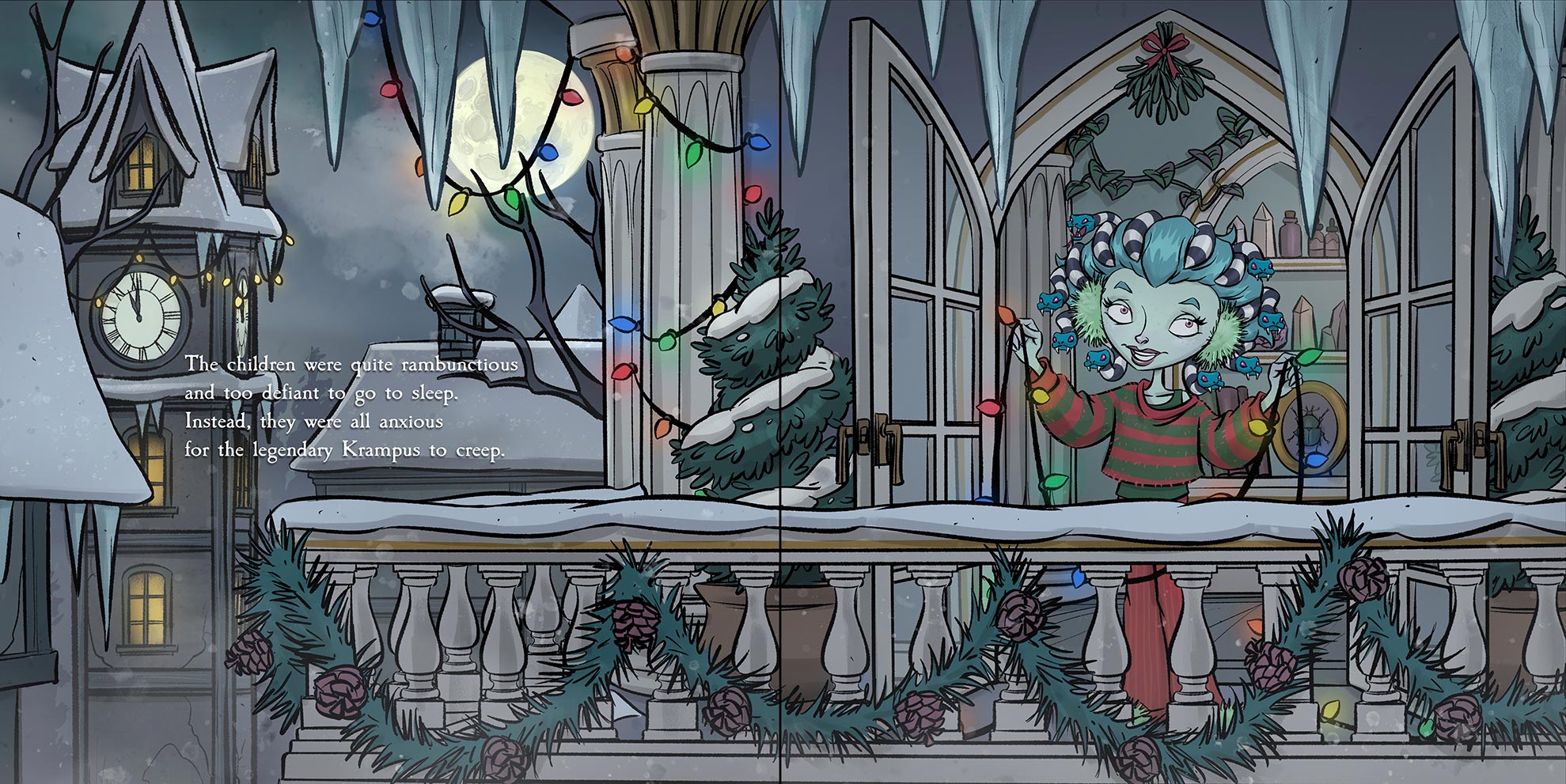 Interior spread 1 from Night of the Krampus